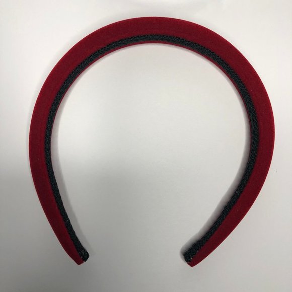 Vintage Red Velvet Head Band Retro Quiet Luxury Classic - Picture 2 of 7